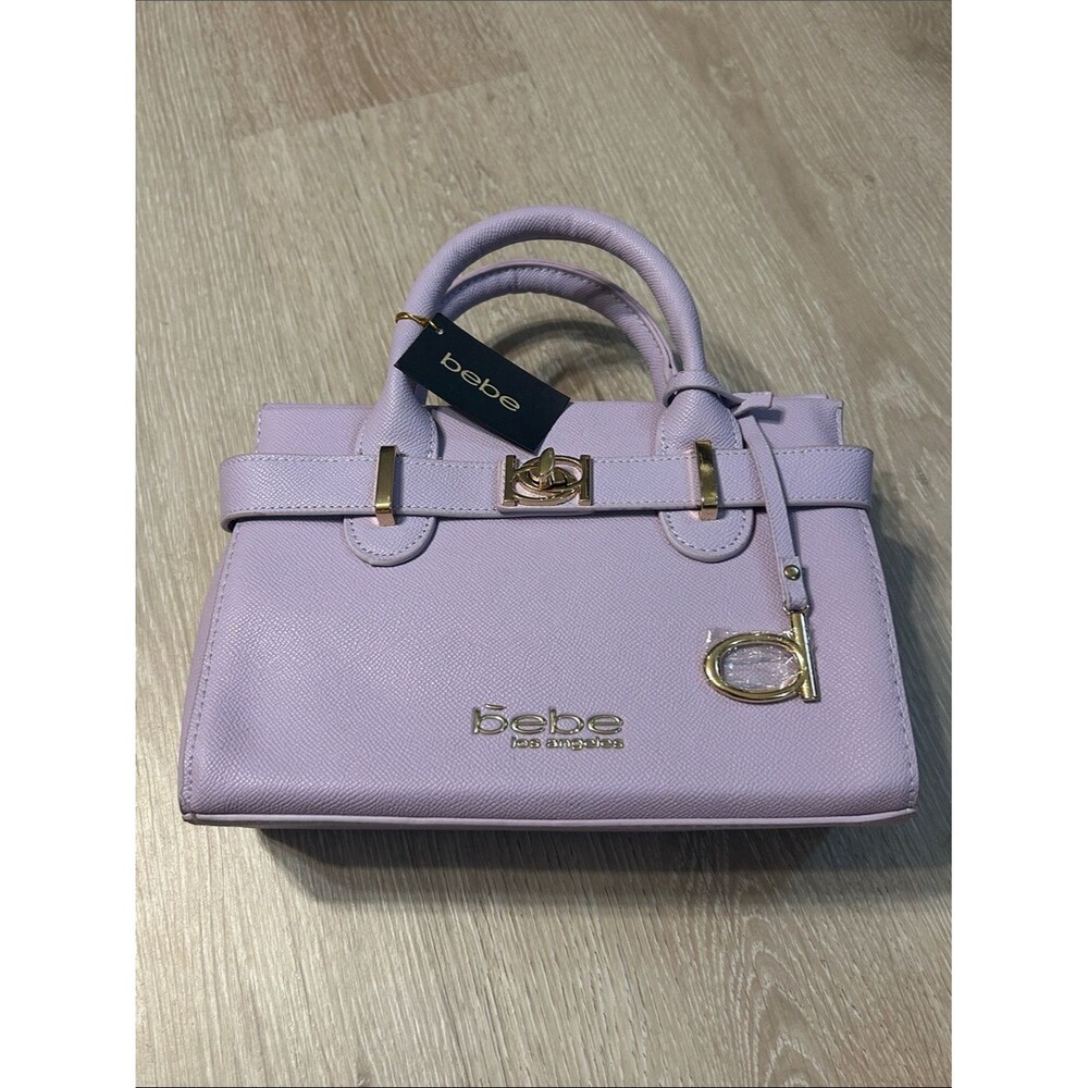 Bebe Los Angeles NWT Evie Satchel Lilac Purple Small Handbag Crossbody Strap